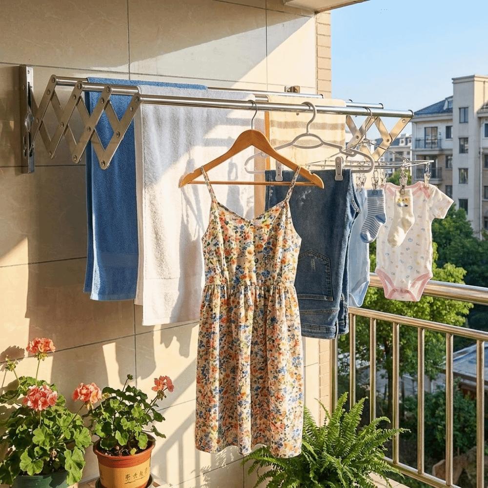 Large Capacity Retractable Laundry Drying Rack Stainless Steel Laundry Organizer  Tower