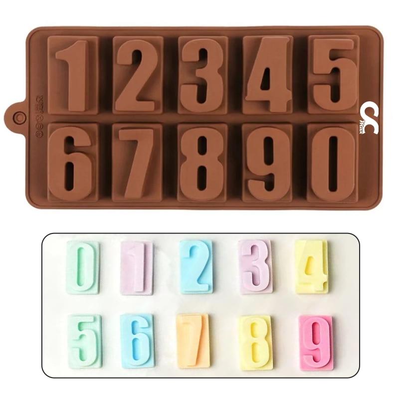 Silicon Numbers 0-9 Molds Premium Nonstick CCmax for Homemade Chocolate, Candy, Jelly or Ice Cubes