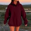 Sudadera con capucha de felpa para mujer, de manga larga, de gran tamaño, con hombros caídos y para otoño