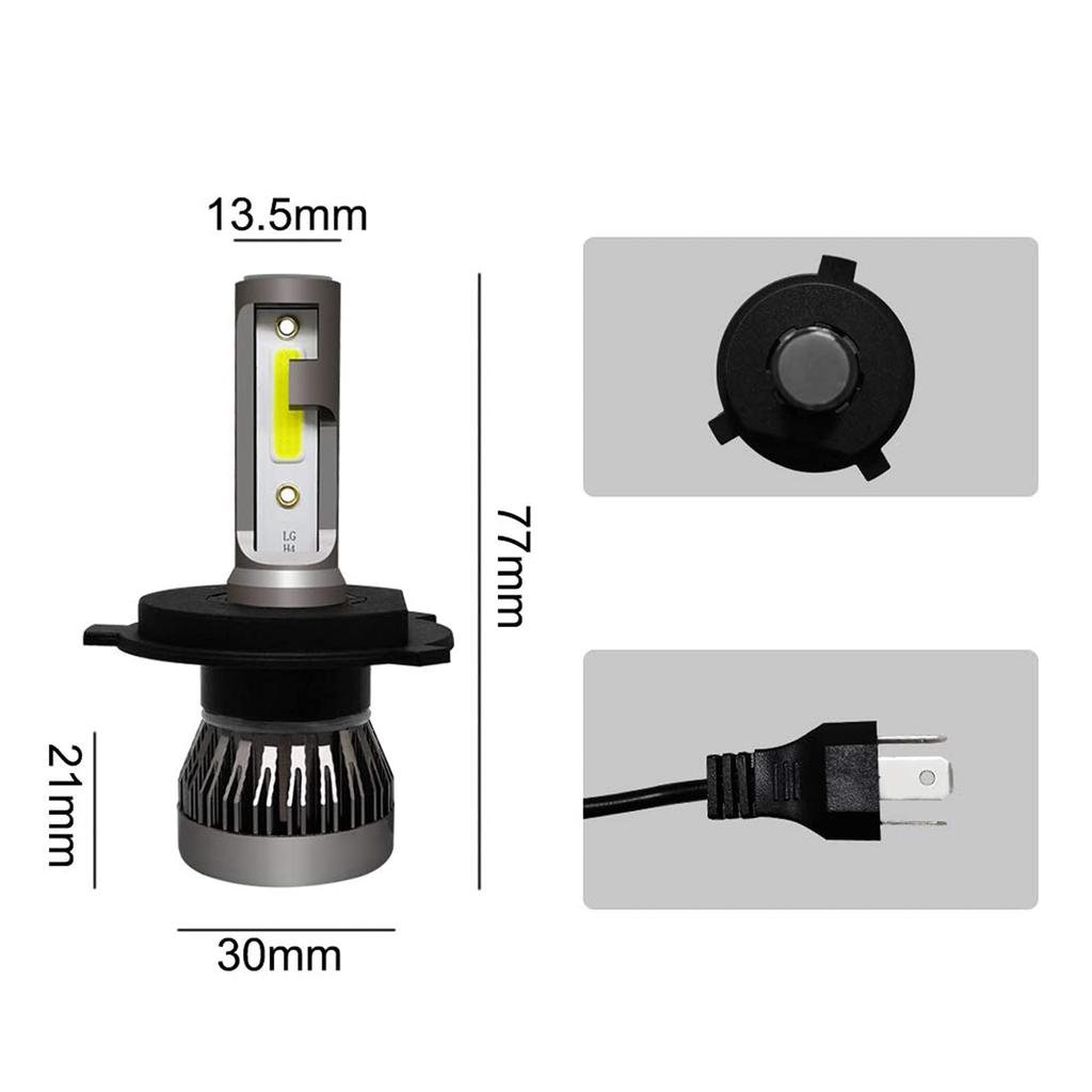 VIPIH 2pcs H4 LED Headlight LED Fog Light 36W 8000LM High Brightness COB Beam 6000K Bulbs, H4/HB2/9003 Bulbs, Chip, Hi/Lo