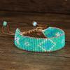 Vintage Bohemian Style Geometric Pattern Glass Seed Bead Handmade Woven Beaded Bracelet, Fashion Beaded Bracelet for Women