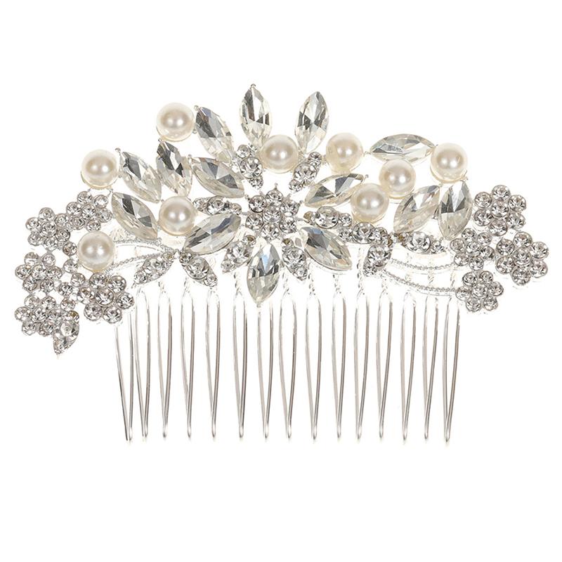 

Pearl Bride Wedding Hair Comb Hair Side Comb Bridal Hair Clips Bridal Hair Accessories Hair Jewelry For Women And Girls срібний