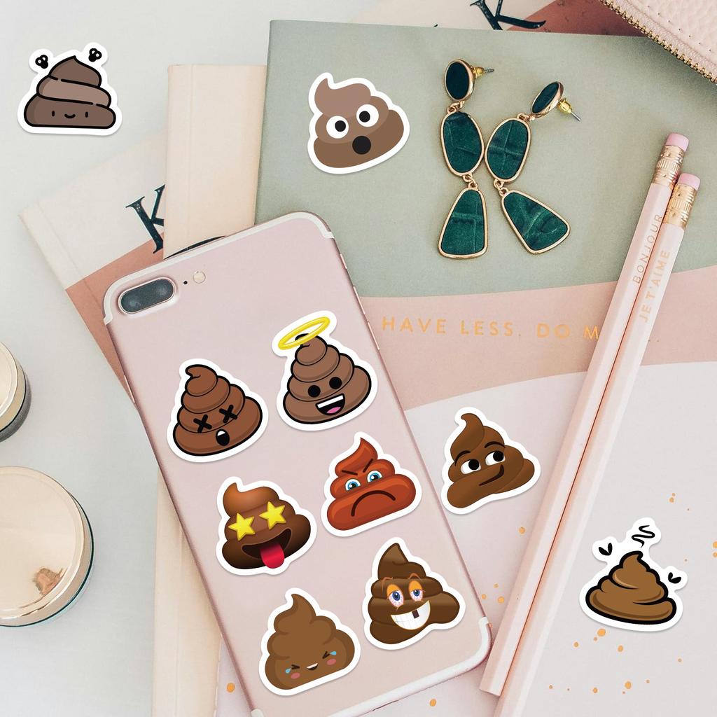 500 Pieces/roll Roll Sticker Tape Spoof Poop Sticker Hand Account Material Decorative Envelope Seal Sticker