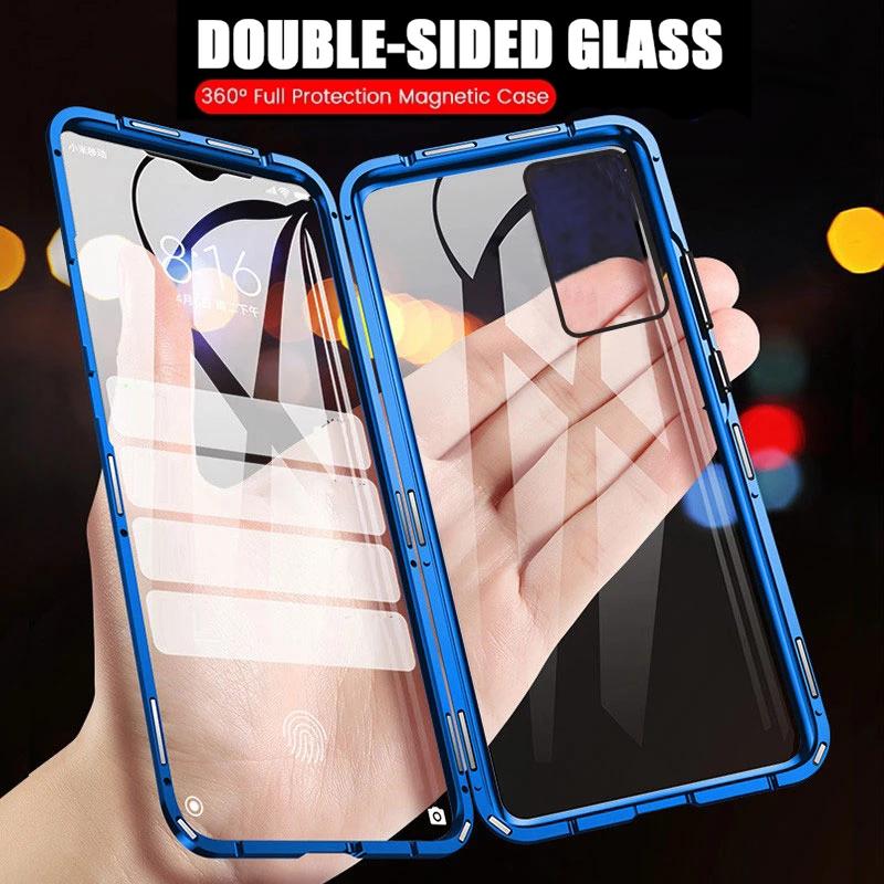 360° Magnetický Ochranný Kryt Pro Samsung Galaxy A55 A52S A56 A53 A54 5G Oboustranný Tvrzený Sklo Nárazuvzdorný Pouzdra na Telefon