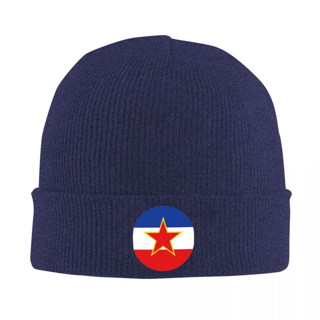 Socialist Yugoslavia Yugoslav Flag Warm Knitted Cap Winter Knit Bonnet Hat Skullies Beanies Hip Hop Caps for Unisex