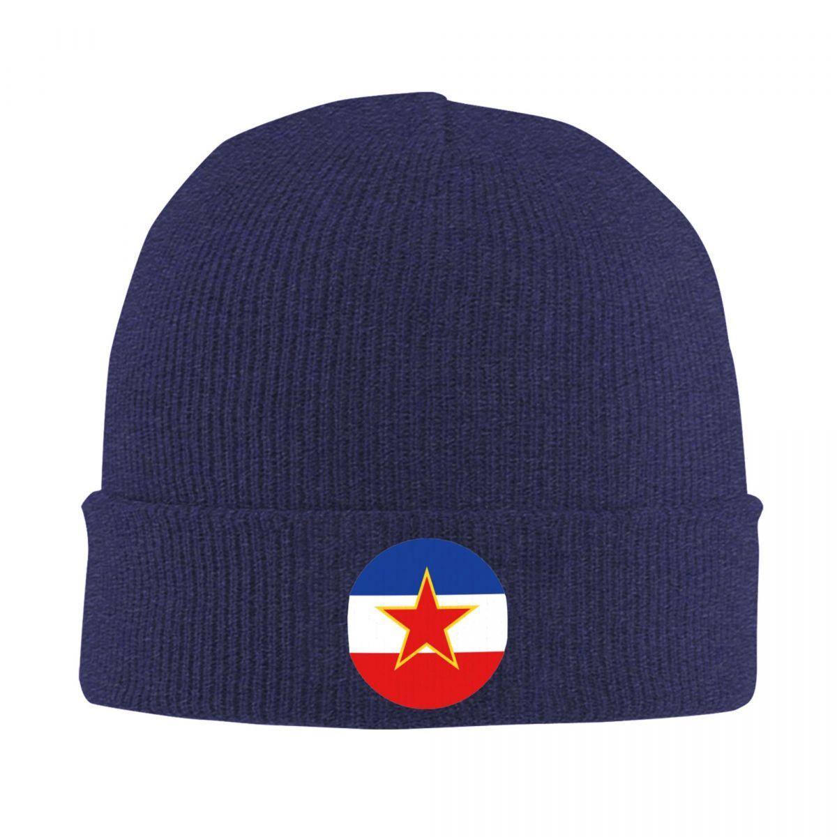 

Socialist Yugoslavia Yugoslav Flag Warm Knitted Cap Winter Knit Bonnet Hat Skullies Beanies Hip Hop Caps for Unisex One Size