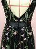 Sexy Deep V Sleeveless Embroidered Ball Gown with Slim Backless Design