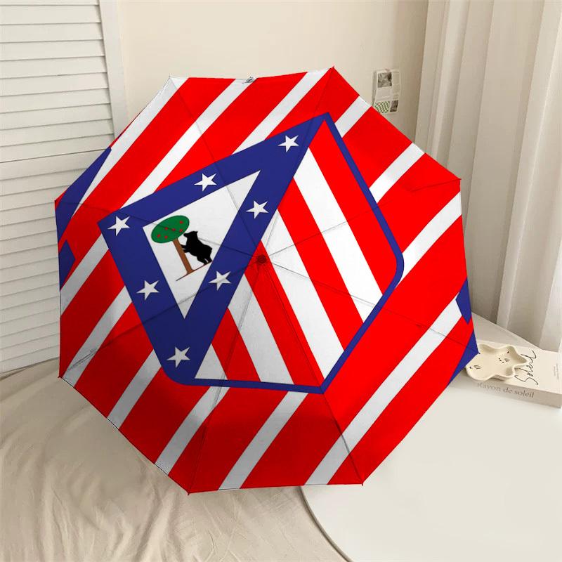 

1PC Atletico Madrid Umbrella-8-Rib Reinforced, Automatic Open, Lightweight & Durable, Cute Fashion Accessory for Outdoor-Y0350
