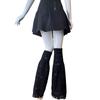 Women Punk Lace Up Straps Flared Leg Warmers Japanese Harajuku Eyelets Knee Length Foot Cover Long Tube Socks Streetwear