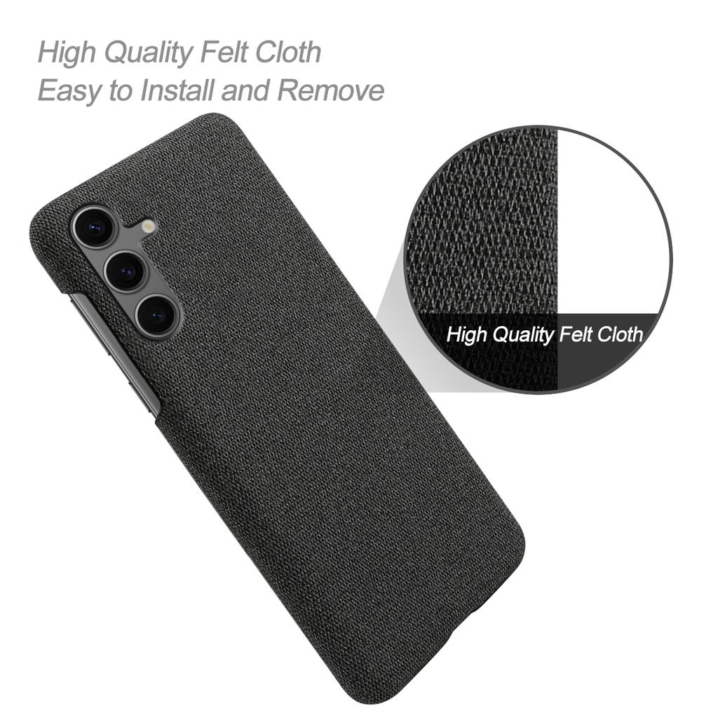 For Samsung Galaxy S24 FE Case Cloth Texture Anti-Scratch Protective PC Phone Cover