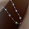 High-End Crystal Cube Clavicle Necklace – Trendy Titanium Steel Fashion for Women