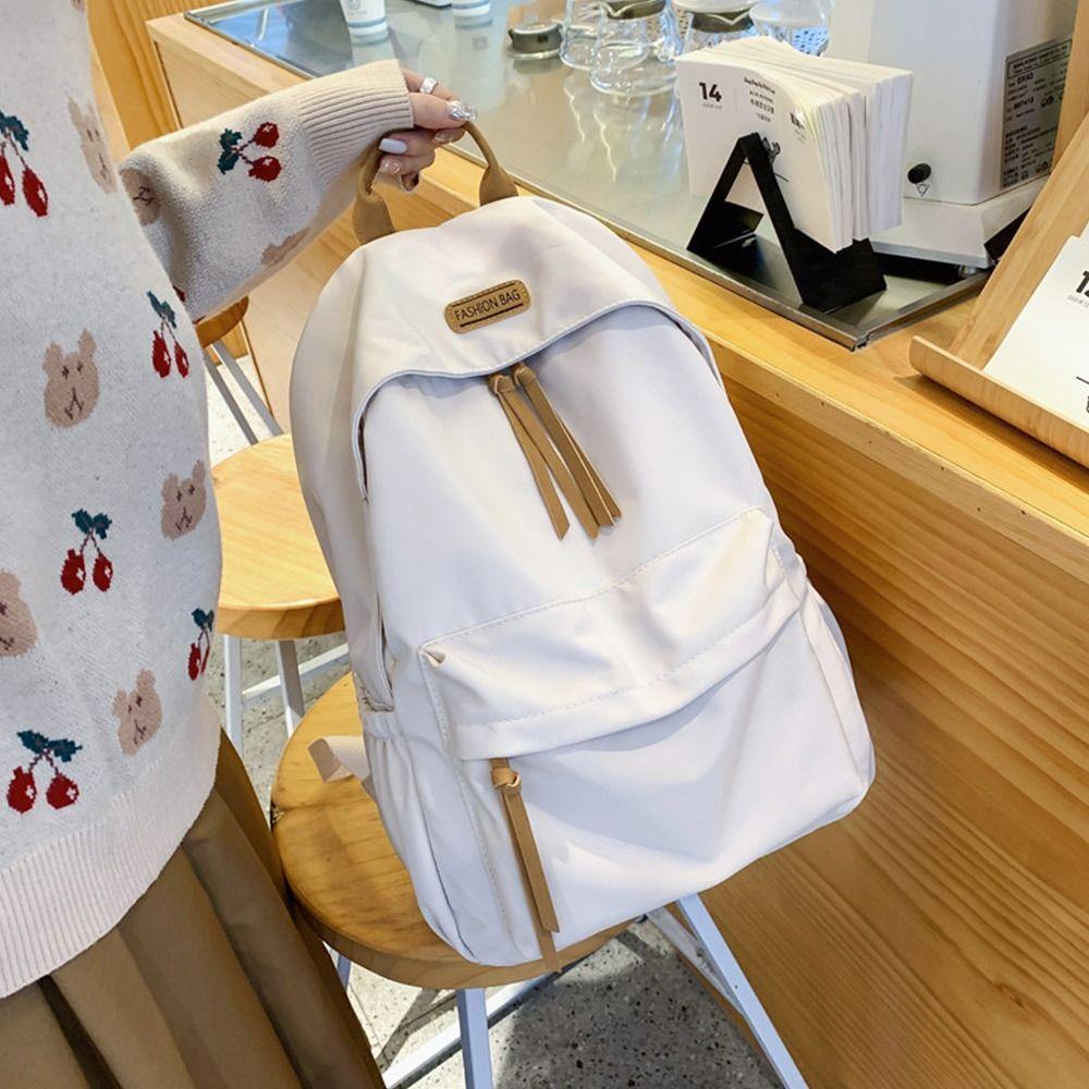 Solid Color Backpack Student School Bag Teenage Girls Simple Large-capacity Backpack Rucksack Bags