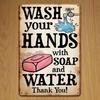 Vintage Metal Sign Wash Your Hands Soap Bathroom Wall Decor 8x12 Inch