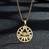 Kinitial Punk Allsehendes Auge Halskette Illuminati Pyramide Anhänger Hip Hop Schmuck Geschenk für Frauen Party Kette