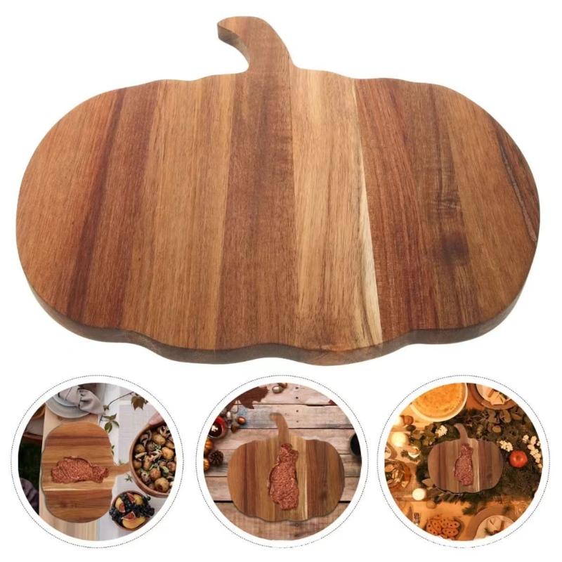 Unique Artisanal Wood Chopping Board With Celebratory Vegetable Plan Perfect For Halloween Donations