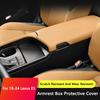 QHCP Car Armrest Box Cover Panel NAPPA Leather Central Console Small Armrest Cover Lid Fit For Lexus ES 18-25 Interior Accessory