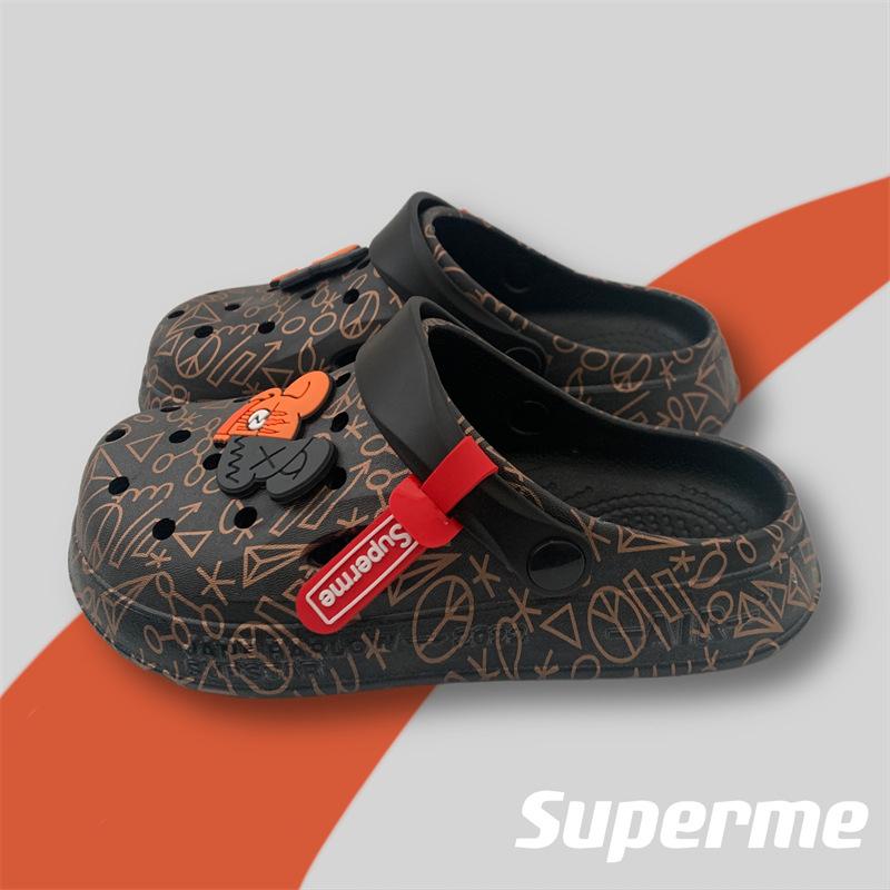 Cool slippers women's summer outer wear household thick-soled non-slip hole shoes ins couple beach slippers men