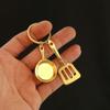 Mini Pala Dorata Pentola Dorata Portachiavi Gadget di Gioco Teamfight Tactics Portachiavi Giocattolo Creativo Ciondolo Portachiavi per Borsa Chiavi Auto