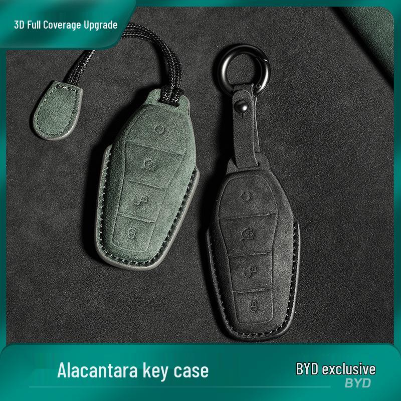BYD Car Key Suede Case for Tang DMI, Han EV, Dolphin, Seal, Song PLUS, Yuan DMP Models