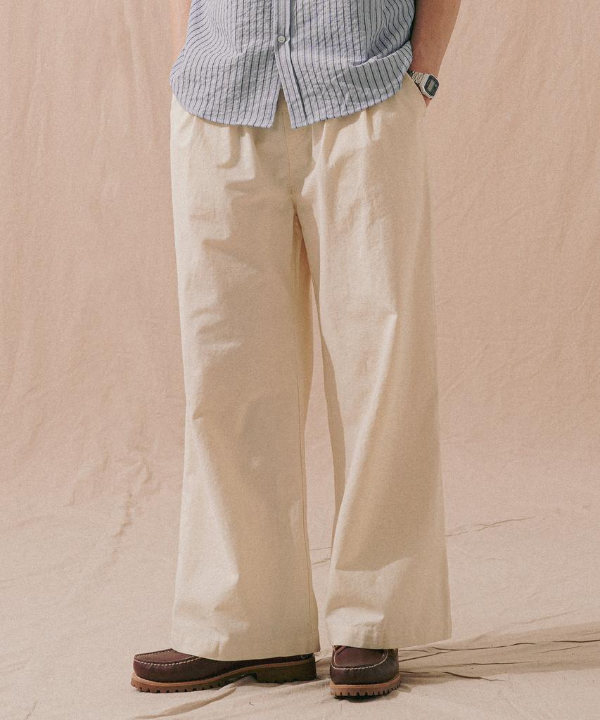 PERSTEP Cool Mix Linen-Like Flare Fit Long Pants Cream Khlp4703