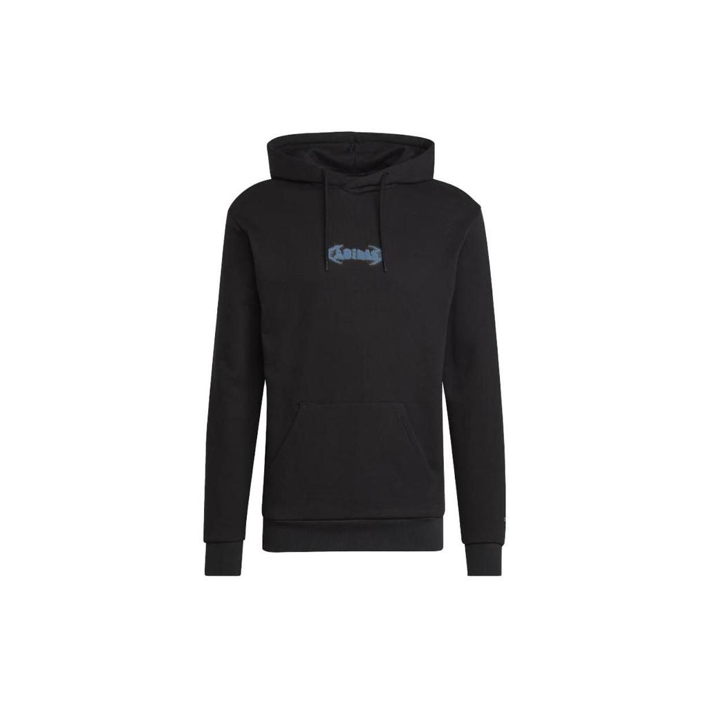 Adidas Originals Egaron Solid Color Printed Hoodie Men Hoodies Black HL9243