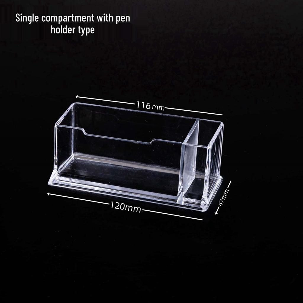 Acrylic Transparent Business Card Holder: Desktop Single & Multi-Compartment Stand