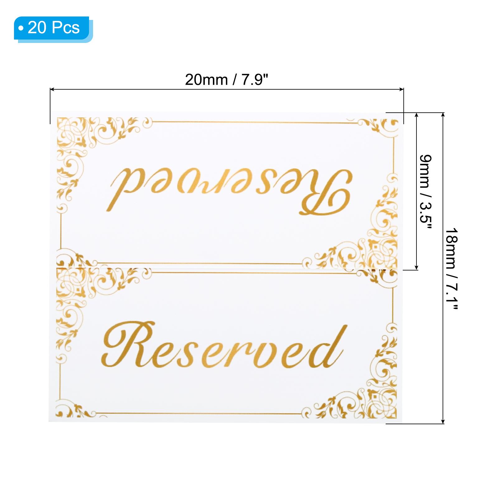 

20/40/80pcs Reserved Table Signs Double Sided Seating Name Cards Tables Tent Card for Wedding Restaurant Party Event White