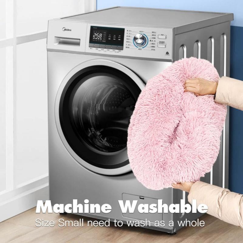 Long Plush Cat Bed Round Donut Anti-anxiety Ped Mat Calming Pet Bed Kennel Warm Outdoor Pet Cat Dog Bed Mat Portable Supplies