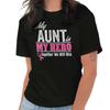 Aunt My Hero Breast Cancer Awareness Fight Womens Graphic Crewneck T Shirt Tee
