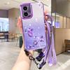 KADEM TPU Case for Motorola Moto G24 4G/Moto G24 5G Shell Glitter Sparkle Phone Cover with Lanyard