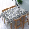 Blumenkachel Tischdecke Blau Weiß Marokkanischer Stil Rechteckig Knitterfrei Waschbar Abdeckung für Picknick Küche Esszimmer