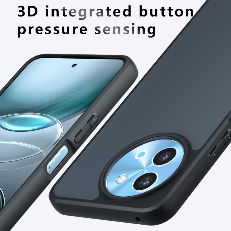 For vivo Y38 5G Case Skin-Touch TPU + PC Matte Phone Back Cover, Transparent Black