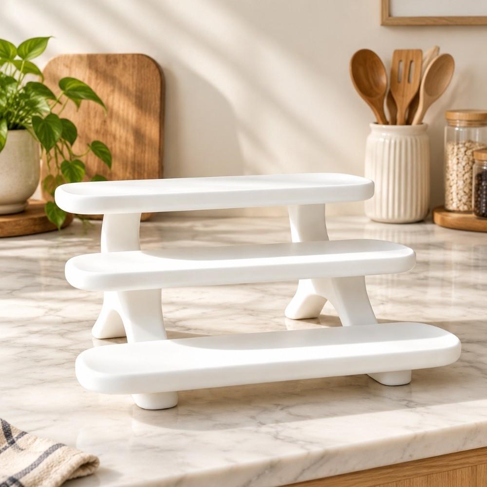 Three-Tier Storage Shelf Multipurpose Countertop Organizer Display Rack Sample Storage