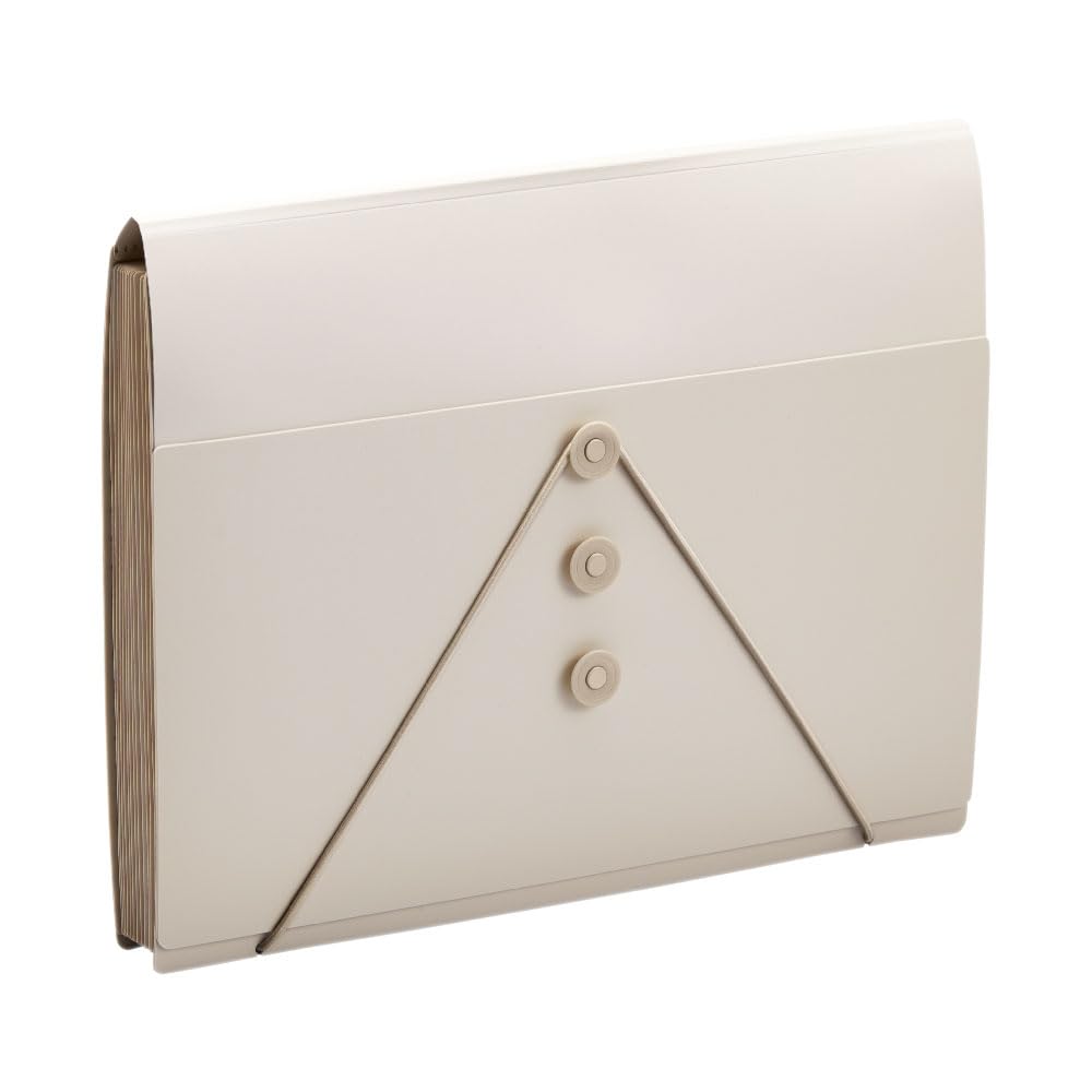 King Jim Document Quickly Organize Document File with File, Lid, A4, Beige, 2290-BE
