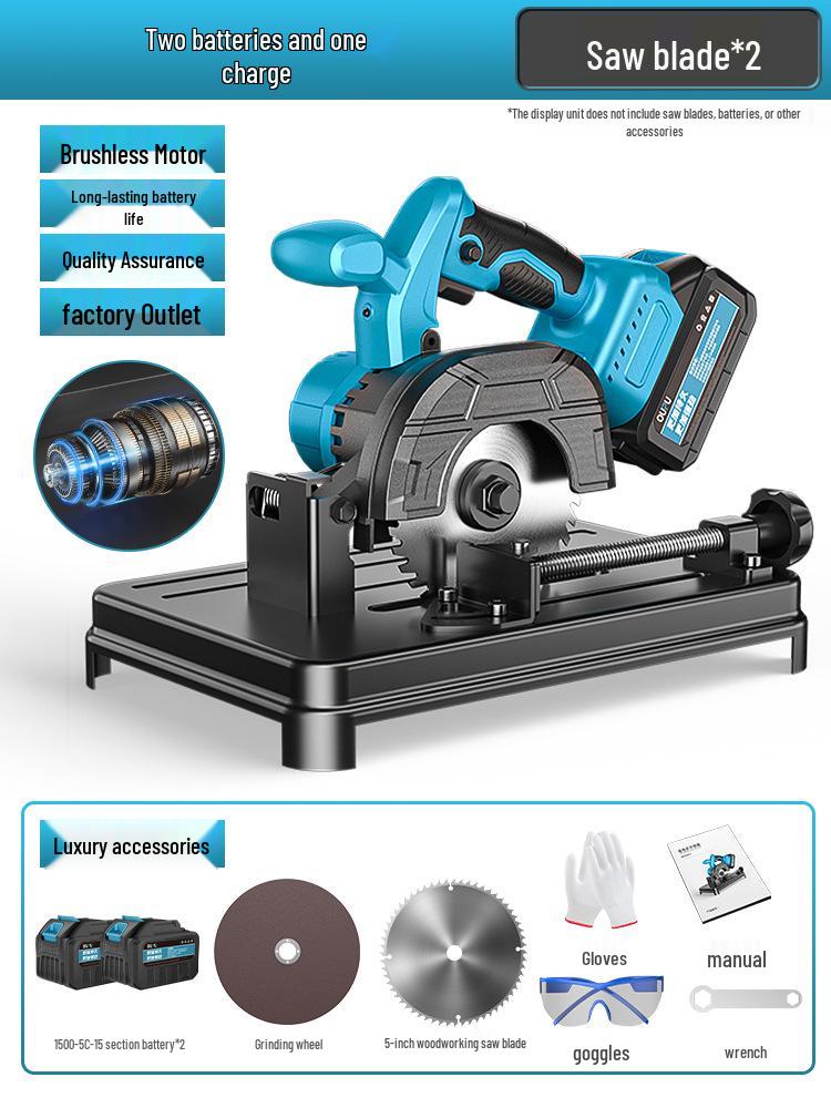 High-Power 220V Benchtop Grinder: Compact 355 Profile for Wood & Metal Cutting