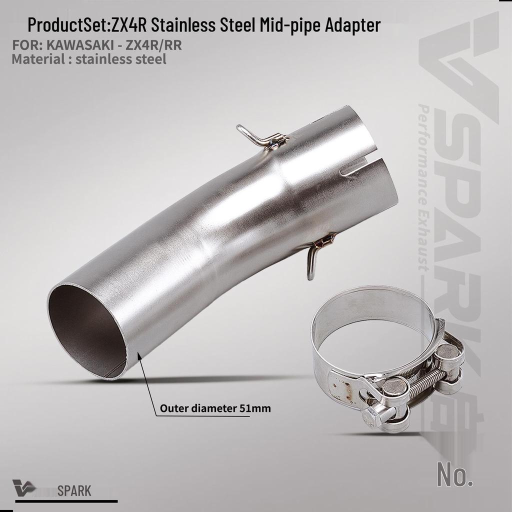 Kawasaki ZX4R/RR Titanium Alloy Exhaust Mid-Pipe for Direct Installation