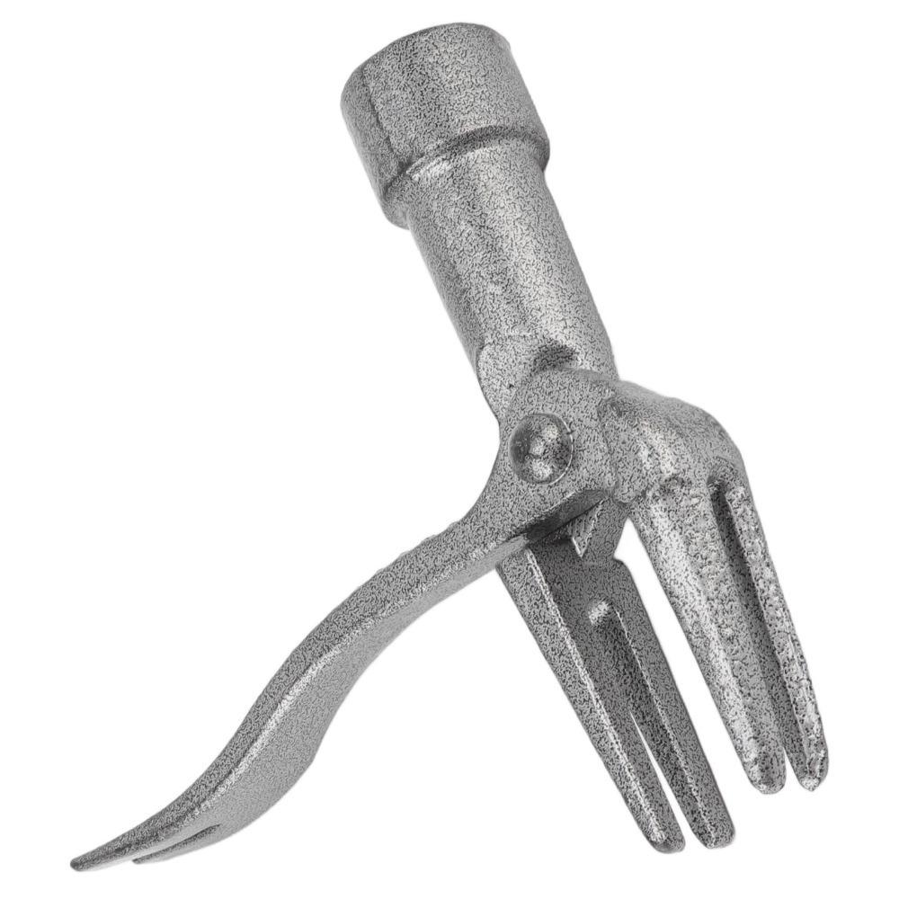 Dark Grey Weed Puller Tool Steel Head Long Handle Weeder Durable Manual Root Puller