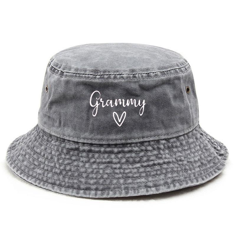 

Woman Bucket Hat Cotton Washed Vintage Fishing Hat for Music Fans Sun Protection Outdoor Concert Cap Grammy Style Gift Hats серый