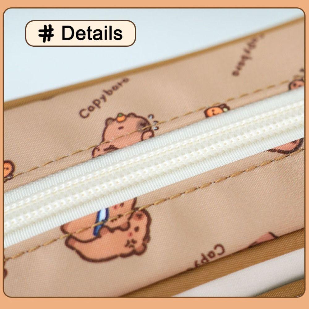 Large Capacity Capybara Pen Bag Detachable Cartoon Pencil Case Lovely Capybara Pencil Case Student