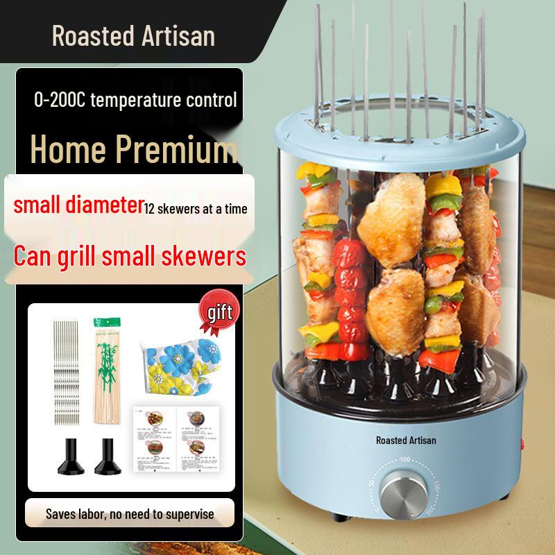 2025 Smokeless Electric BBQ Skewer Machine: Automatic Rotating Indoor Grill for Lamb and More