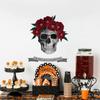 Halloween Skeleton Rose Home Wall Decal Chic Festival Floral Skull Wall Sticker Living Room Canvas Fabric Ffurniture Sticker