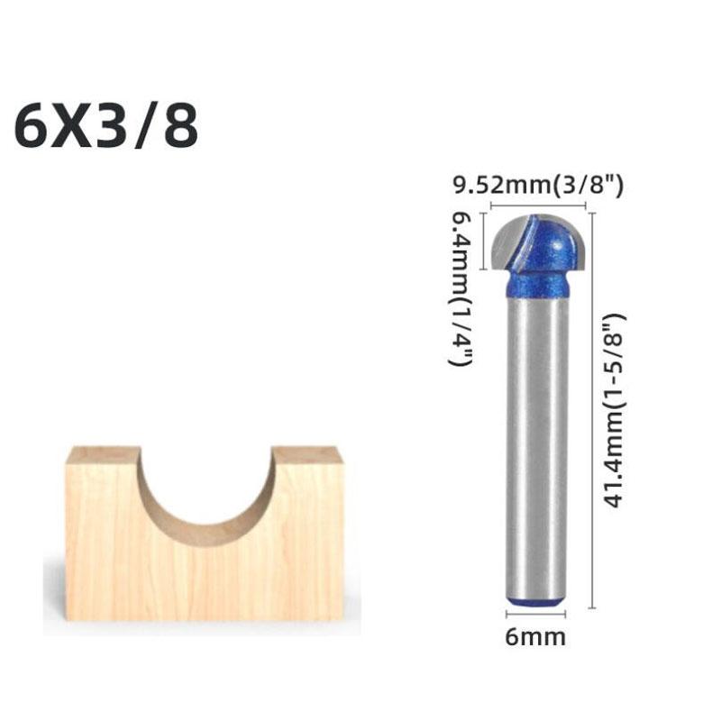 1/4inch 6mm Shank Professional level Ball Nose Router Bits Set End Mill Round Cove Box Solid Carbide CNC Radius Core Milling Bit
