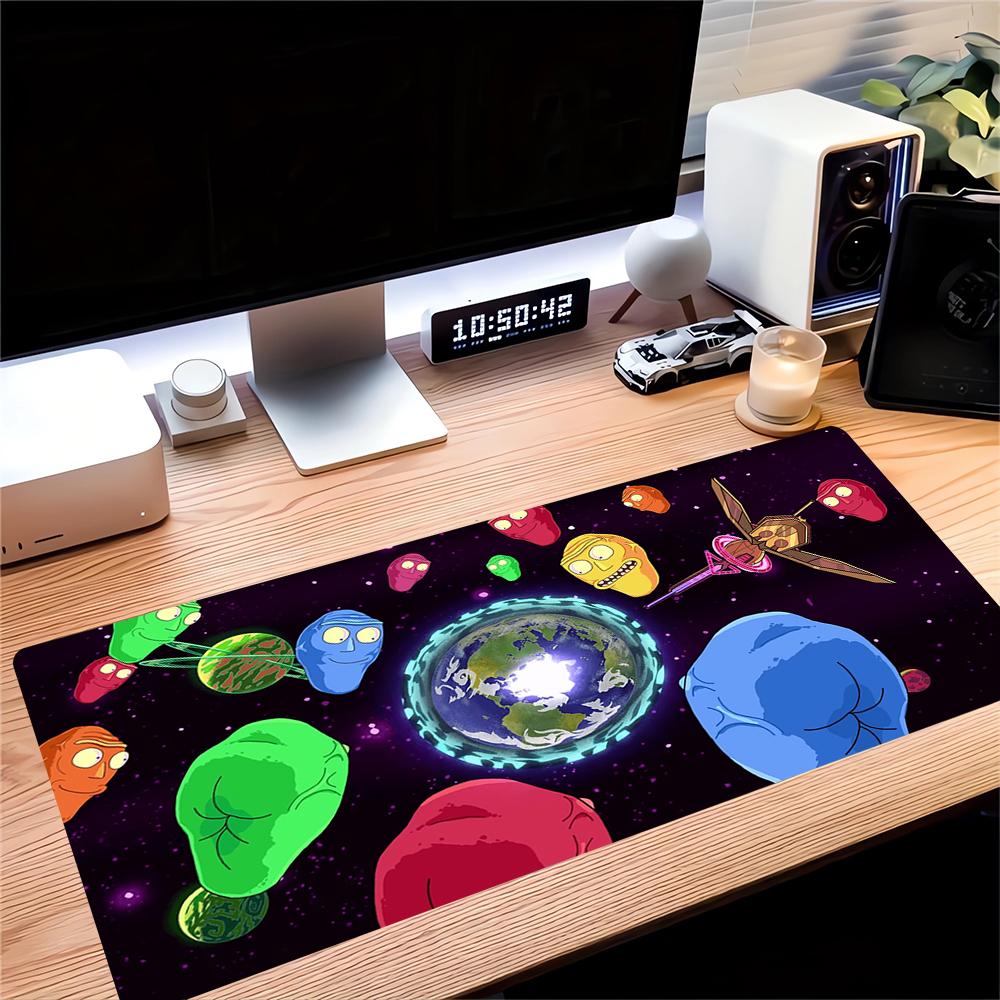 Space Adventure Characters Large Gaming Mouse Pad Nonslip Rubber Base Waterproof Desk Mat For Office Pc Laptop
