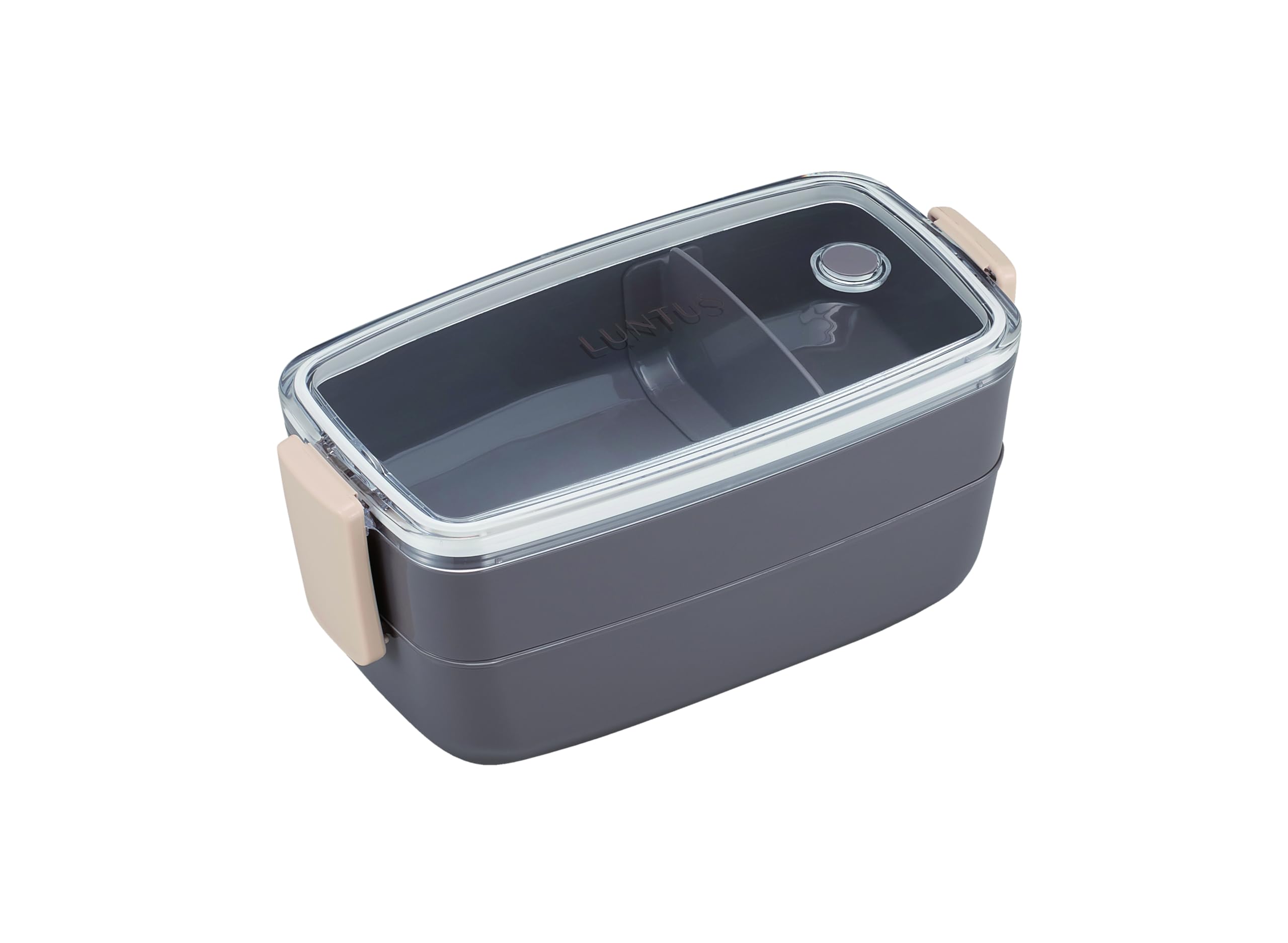 

Asbel Lunch Box Antibacterial Easy to Serve C Lantus Dome Shape 2 Tiers Gray SS-T570N