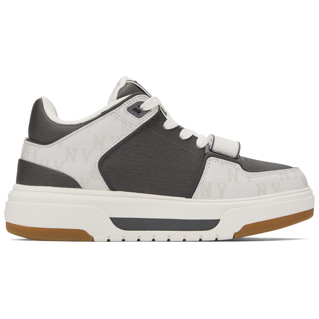 MLB Chunky Liner Synthetic Leather Mid top Casual Shoes Unisex Gray White 3ASXCHL4N-50GRS