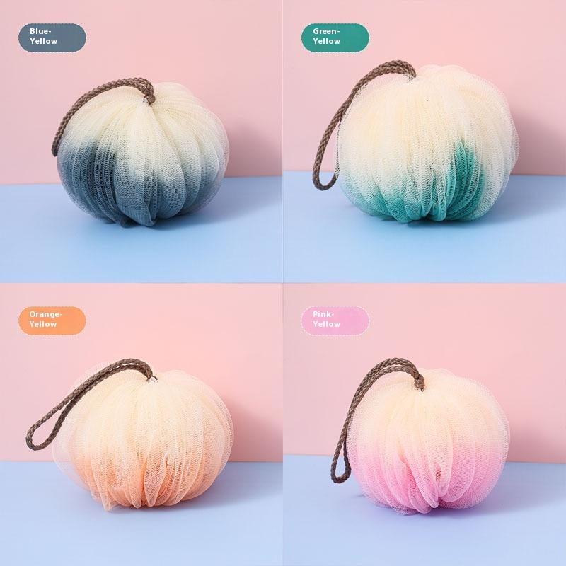Soft Bath Scrub Bath Ball Body Clean Bath Puff Bathroom Supplies Pumpkin Shape Scrubbing Bubble Shower Mesh Sponge Back Brush