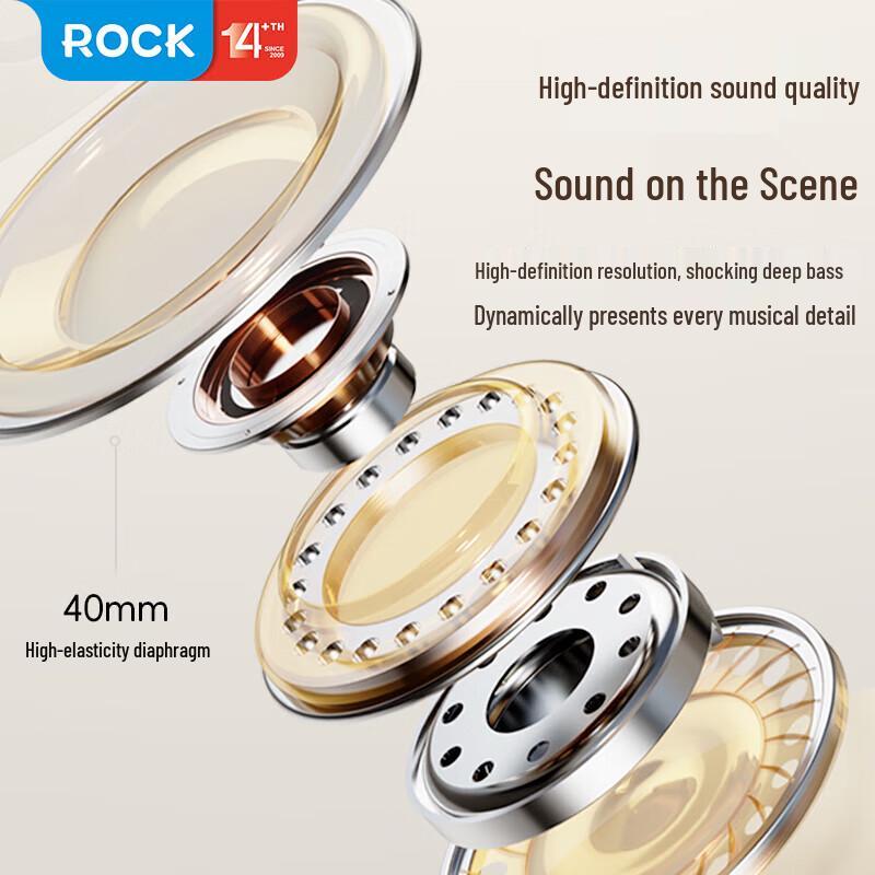 ROCK Over-Ear Bluetooth 5.2 Active Noise Cancelling Headphones
