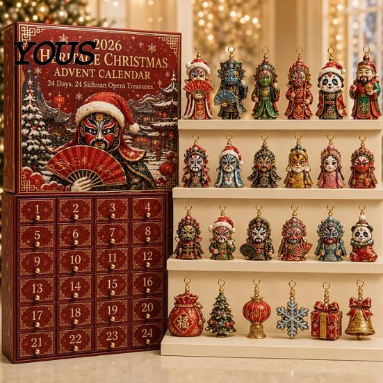 Exquisite Craft Gift Heritage Acrylic Advent Calendar, Decorative Hanging Ornament, Durable Lightweight Home Decor Blind Box for Bedroom And