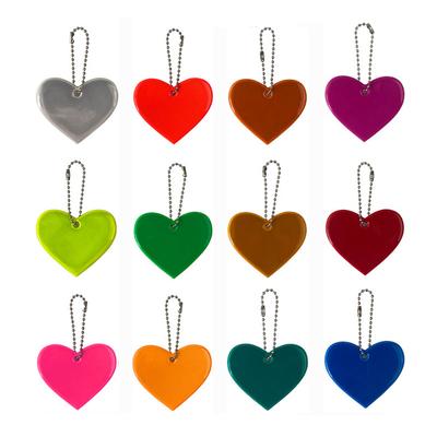 12pcs Mix Color Safety Reflector Pendant Love Heart Safety Reflector Kids Reflector Pendant for