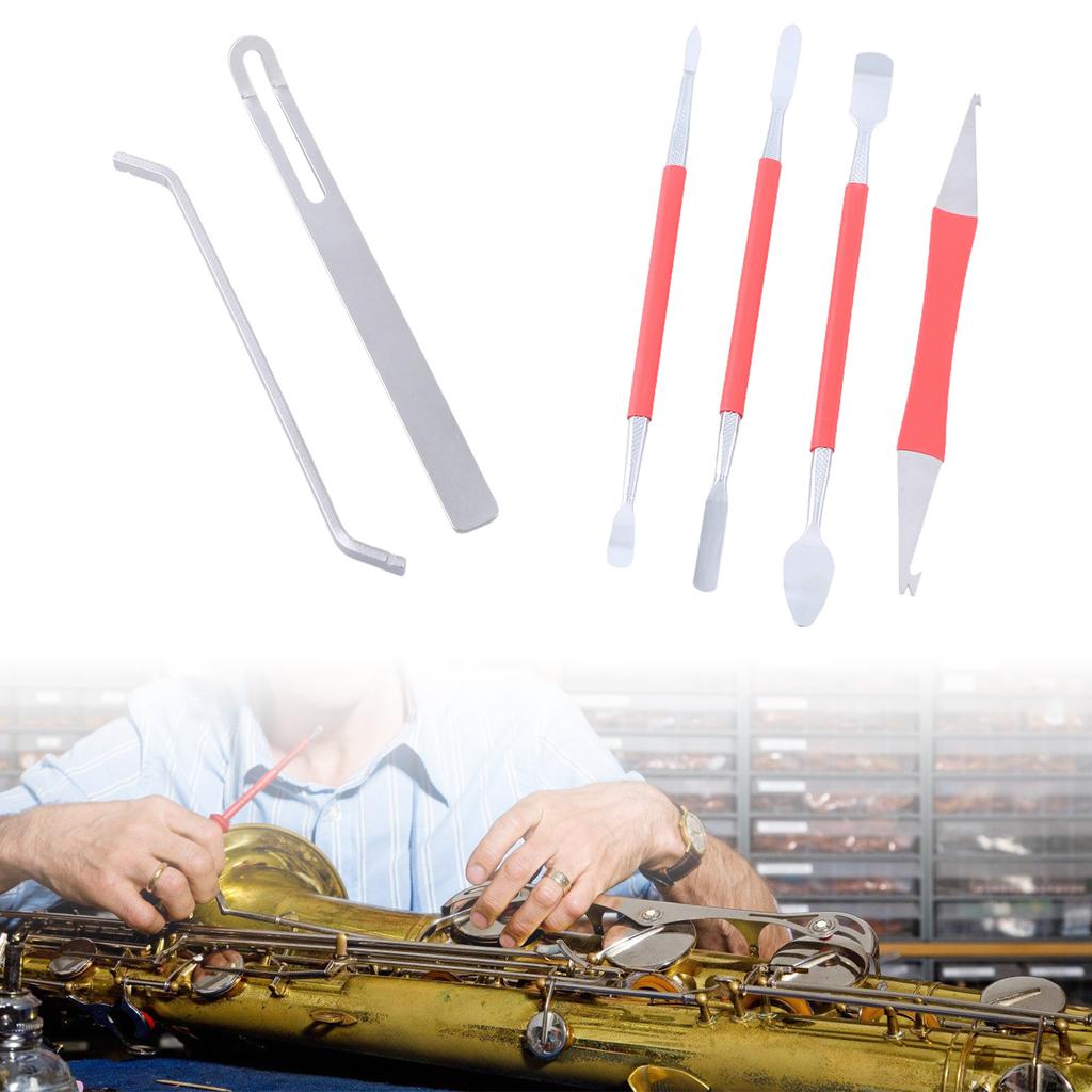 Woodwind Instrument Repair Tool Set with Spring Hook Tone Pad Key Covers Protector Tweezer for Sax Clarinet Oboe Flute